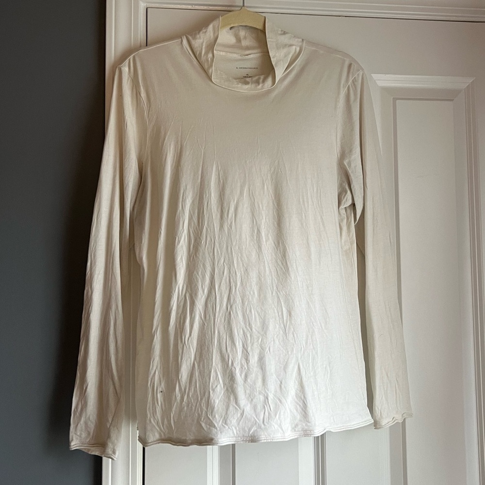 Cotton Anthropologie Mock Neck Long-sleeve
